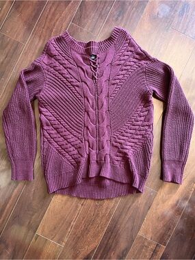 Ana Burgundy Knit Sweater